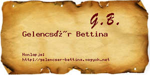 Gelencsér Bettina névjegykártya